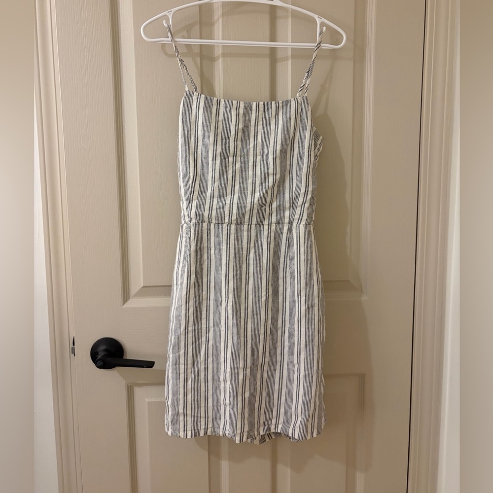 Garage Blue and White Striped Mini Dress